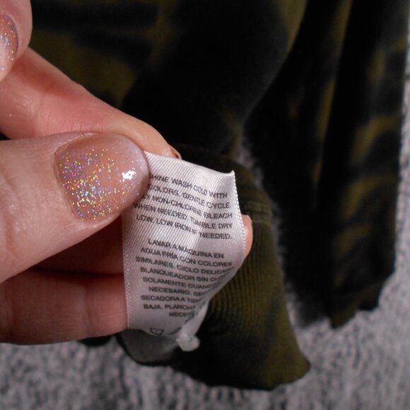 SCOOP Animal Print Sweatshirt Tiger Print Green and Black Fleece Size Large - Picture 4 of 10